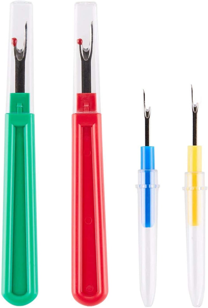 CampTek Seam Ripper and Thread Remover Kit,2 Big and 2 Small Sewing Stitch Thread Unpicker and 1 Sewing Trimming Scissor Nipper Tool for Thread Remove(Multi-Color) - Image 3